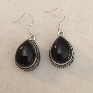 Black Teardrop Earrings